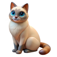 impressive minimalist Ragdoll cat, relaxed pose, high quality png