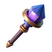 impressive abstract A magical staff, topped with a glowing crystal high resolution png
