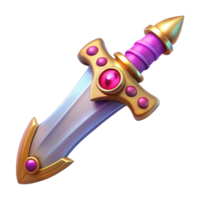 serene abstract A stylized, ornate dagger, with a jeweled hilt 4K png