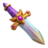 wonderful minimalist A stylized, ornate dagger, with a jeweled hilt high resolution png