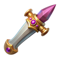 impressive classic A stylized, ornate dagger, with a jeweled hilt authentic png