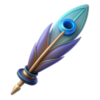 stunning modern A stylized, decorative feather pen, for writing spells authentic png