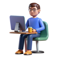 dramatic classic Programmer coding on a computer, high quality png