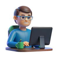 dramático contemporâneo programador codificação em uma computador, Alto qualidade png
