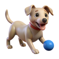 extraordinary contemporary Playful dog fetching a ball, 4K png