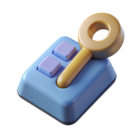 vibrant abstract A single key from a mechanical keyboard premium png