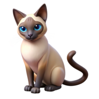 wonderful abstract A Siamese cat, grooming itself high resolution png