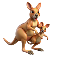 wonderful rustic A kangaroo, hopping with joey in pouch exclusive png