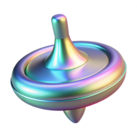 magnificent minimalist A spinning top with a holographic surface high resolution png
