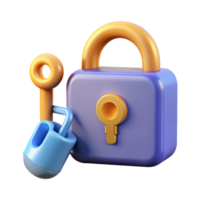 elegant rustic A single, stylized lock and key high quality png