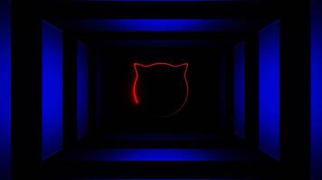 Blue and Red Strobe Cat Face Background VJ Loop in 4K video