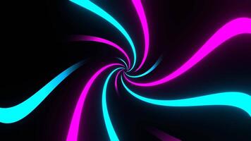 Cyan and Pink Neon Curves Moving in Circle Background VJ Loop in 4K video