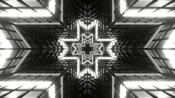 White Neon Cross-Type Tunnel Background VJ Loop in 4K video