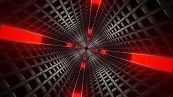 Red and White Neon Corners Tunnel Background VJ Loop in 4K video