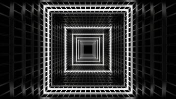 White Movement of Light Through Grid Tunnel Background VJ Loop in 4K video
