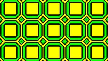 Green and Yellow Abstract Squares Patterns Background VJ Loop in 4K video