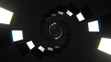 White Neon Spiral Screens Background VJ Loop in 4K video