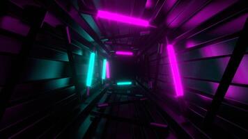 Cyan and Pink Stepped Neon Strobe Tunnel Background VJ Loop in 4K video