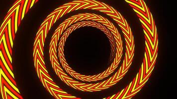 Red and Yellow Abstract Spiral Tail Moving Background VJ Loop in 4K video