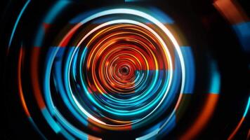 Cyan and Orange Floating Circles Background VJ Loop in 4K video