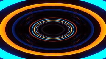 Blue and Orange Pulsing Ellipse Mirror Tunnel Background VJ Loop in 4K video