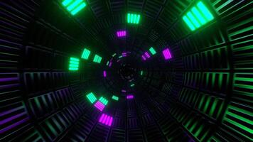 Turquoise and Purple Cube Strobes Tunnel Background VJ Loop in 4K video