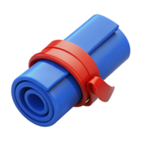impressive abstract Blueprints rolled up and tied with a red ribbon, premium png