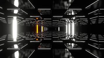 Orange and White Abstract Strobe Wave Corridor Background VJ Loop in 4K video