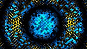 Blue and Yellow Random Shapes Waves Background VJ Loop in 4K video
