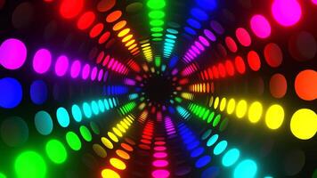 Multicolor Abstract Neon Circle Light Rotation Background VJ Loop in 4K video