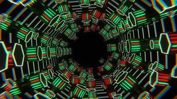 Red and Turquoise Rotating Mechanism Tunnel Background VJ Loop in 4K video