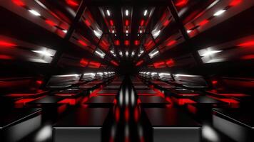 Red and White Rhomboid Neon Corridor Background VJ Loop in 4K video