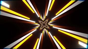 Orange and White Neon Lines Move Alternately Background VJ Loop in 4K video