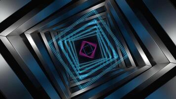 Cyan and Pink Neon Lights Spiral Movement Background VJ Loop in 4K video