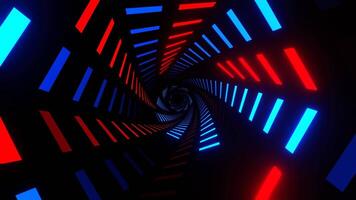 Red and Blue Neon Spiral Lights Move Background VJ Loop in 4K video