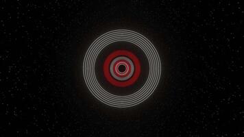 Red and White Sci-Fi Cosmic Neon Circles Background VJ Loop in 4K video