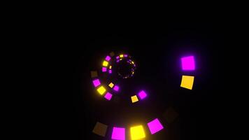 Purple and Yellow Movement of Squares in Rings Background VJ Loop in 4K video
