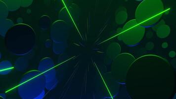 Blue and Green Abstract Circles Shape Movement Background VJ Loop in 4K video