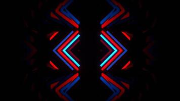Red and Blue Neon Light Elements Mirror Tunnel Background VJ Loop in 4K video