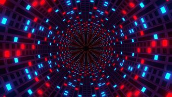 Red and Blue Neon Circular Light Strobe Tunnel Background VJ Loop in 4K video