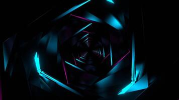 Cyan and Pink Moving Neon Dark Tunnel Background VJ Loop in 4K video