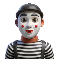 serene abstract Mime with white face paint original png