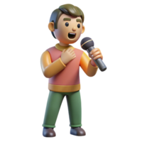 impressive contemporary Singer with a microphone authentic png