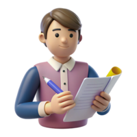 dramatic classic Writer with a pen and paper high resolution png
