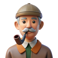 extraordinary vintage Senior man with a pipe high resolution png