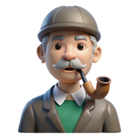 impressive rustic Senior man with a pipe original png