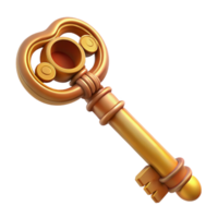 wonderful vintage A detailed, ornate key, possibly to a hidden treasure detailed png