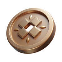serene minimalist A single, ancient coin, with indecipherable markings high quality png