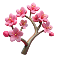 extraordinary modern A stylized tree branch, covered in blossoms authentic png