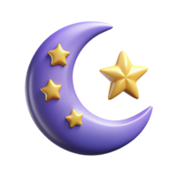 serene rustic A stylized crescent moon, adorned with stars high resolution png